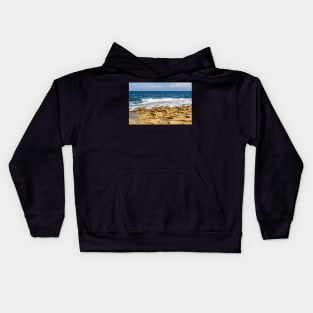 Mediterranean sea water with stone beach Kids Hoodie